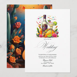 Invitation Tacos colorés et Mariage Tequila Fiesta