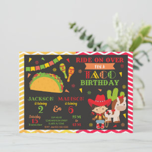 Invitation Tacos et Cowgirl Joint Anniversaire   Fête de Fies