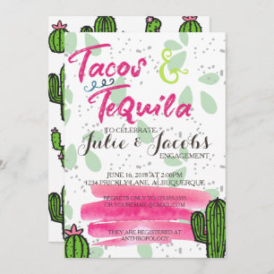 Invitation Tacos et partie de fiançailles de tequila