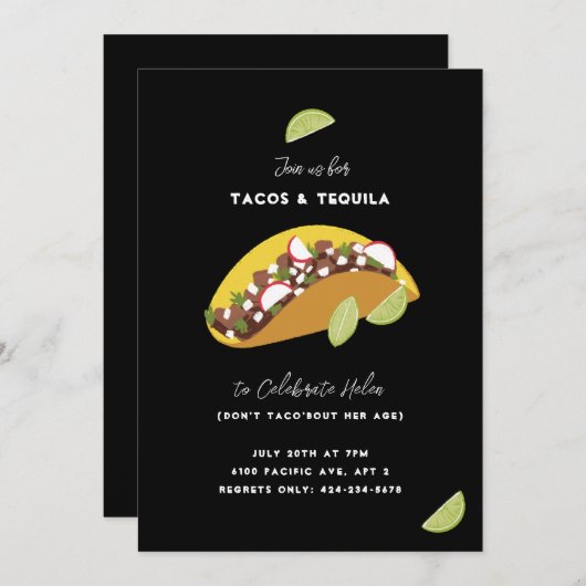 Invitation Tacos et Tequila (Devant / Derrière)