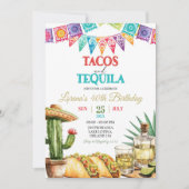 Invitation Tacos et Tequila 40ème fête d'anniversaire adulte (Devant)