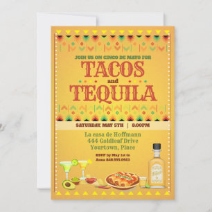 Invitation Tacos et Tequila Cinco de Mayo Fiesta mexicaine