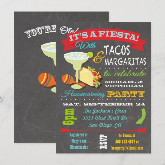 Invitation Tacos et Tequila Fête du réchauffement climatique  (Devant / Derrière)