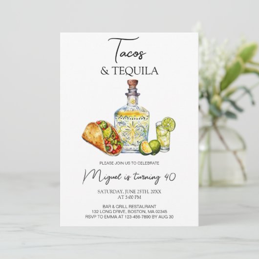 Invitation Tacos et Tequila Fiesta d'Anniversaire (Debout devant)