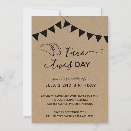 Invitation Tacos Jour 2 Anniversaire (Devant)