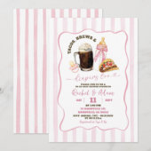 Invitation Tacos rose brasse Diapeurs Baby shower fille (Devant / Derrière)