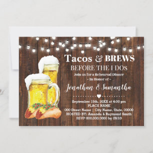 Invitation Tacos Rustiques & Bris Avant De Faire Couples Douc