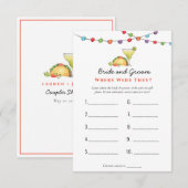 Invitation Tacos & Tequila  "Où étaient-ils" Jeux de douche (Devant / Derrière)