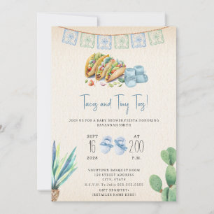 Invitation Tacos & Tiny Toy Baby shower garçon Fiesta