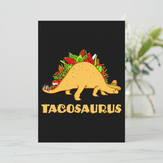 Invitation Tacosaurus Cinco de Mayo Funny Taco Dinosaur (Debout devant)
