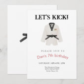 Invitation Taekwondo fête d'anniversaire (Devant / Derrière)