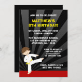 Invitation Taekwondo Karate Ceinture jaune Anniversaire Invit (Devant / Derrière)