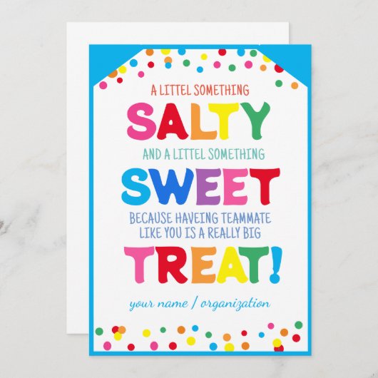 Invitation Tag, Appréciation de l'enseignant Holi (Devant / Derrière)