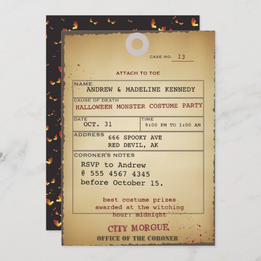 Invitation Tag Bash New Wicked Fab (Devant / Derrière)