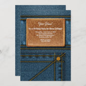 Invitation Tag Carré Jean Leather (Devant / Derrière)