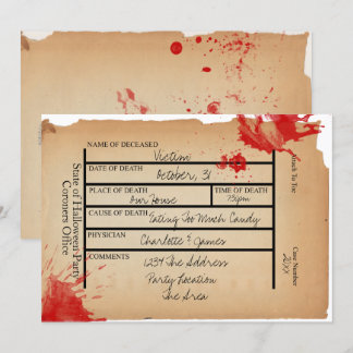 Invitation Tag Halloween Nouveautés Coroners Toe