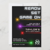 Invitation Tag laser Neon Fête d'anniversaire (Devant)