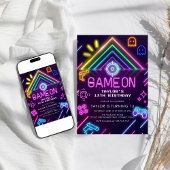 Invitation Tag Neon Glow Laser Anniversaire