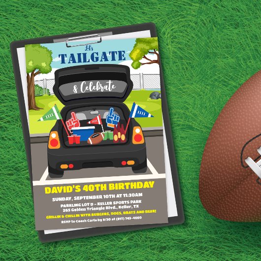 Invitation Tailgate Car Football Jeu BBQ Bière Tailgate Party