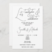 Invitation Tailgate & Celebrate Mariage Couples Douche (Devant / Derrière)