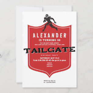 Invitation Tailgate Friends Football Grill & Chill Anniversai