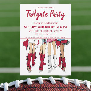 Invitation Tailgate Party Alabama Dames Cowboy Bottes Crimell