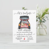 Invitation Tailgate Voiture Football Jeu BBQ Bière Couples Do (Debout devant)