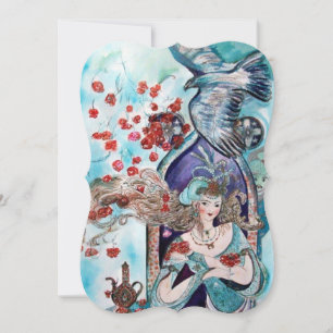 Invitation TAILLE DE FAIRY TURQUE Turquoise Bleu Or Étincelle