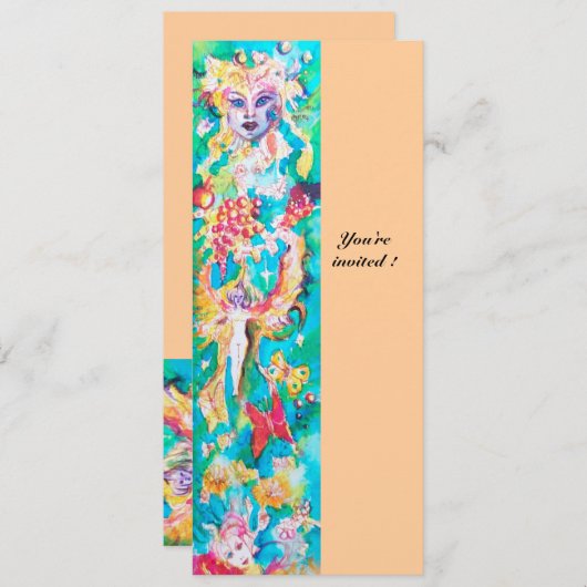 Invitation TAILLE DE FILE DE GRAPE bleu rose baissia blanc (Devant / Derrière)