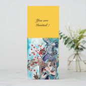 Invitation TAILLE DE FOIRE TURQUE, bleu clair bleu blanc jaun (Debout devant)