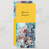 Invitation TAILLE DE FOIRE TURQUE, bleu clair bleu blanc jaun (Devant / Derrière)