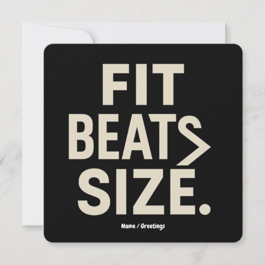 Invitation Taille de forme Beats Motivation Fitness, Style de (Devant)