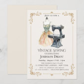 Invitation Tailleur Élégant & Fête de Couture (Devant / Derrière)