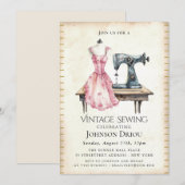 Invitation Tailleur Élégant & Fête de Couture (Devant / Derrière)