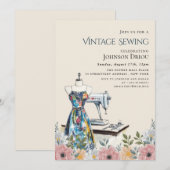 Invitation Tailleur Élégant & Fête de Couture (Devant / Derrière)