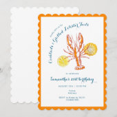 Invitation Tails de homard grillé BBQ Fruits de mer été Anniv (Devant / Derrière)