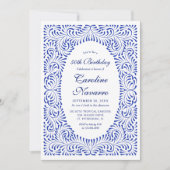 Invitation Talavera Bleu Fiesta Anniversaire (Devant)