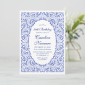 Invitation Talavera Bleu Fiesta Anniversaire (Debout devant)