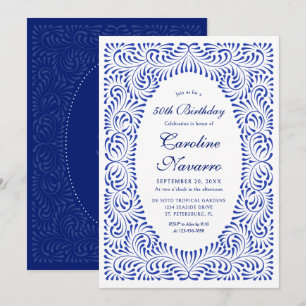 Invitation Talavera Bleu Fiesta Anniversaire