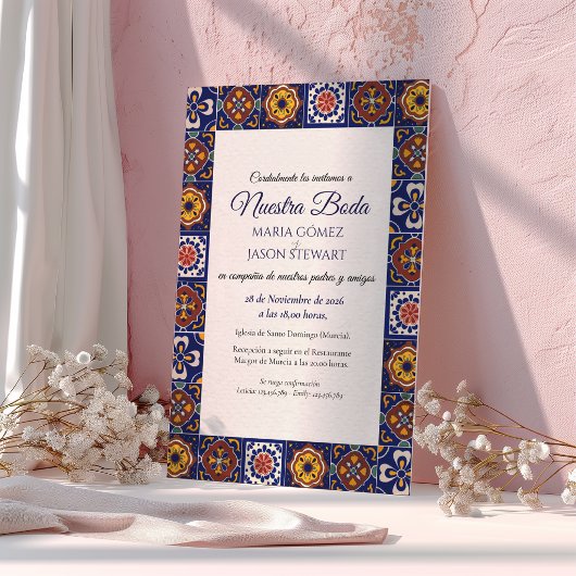Invitation Talavera Majolique Mariage Classique Espagnol Colo