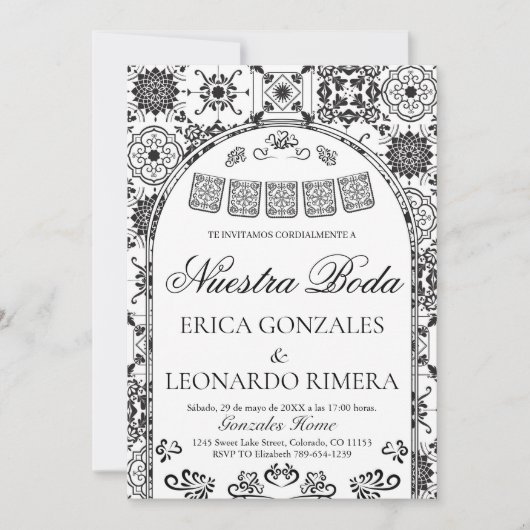 Invitation Talavera Papier découpé Mariage Espagnol (Devant)