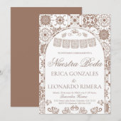 Invitation Talavera Papier découpé Mariage Espagnol (Devant / Derrière)