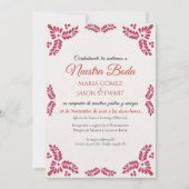 Invitation Talavera Red Floral Minimalist Spanish Wedding (Devant)