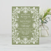 Invitation Talavera sage green Mexican wedding (Debout devant)