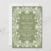 Invitation Talavera sauge vert mariage mexicain (Devant)