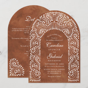 Invitation Talavera Terracotta Fiesta Code QR Mariage