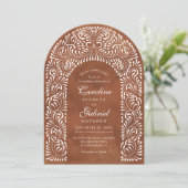 Invitation Talavera Terracotta Fiesta Code QR Mariage (Debout devant)