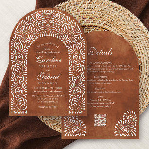Invitation Talavera Terracotta Fiesta Code QR Mariage