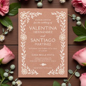 Invitation Talavera Terracotta Mexican Floral Boho Wedding