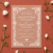 Invitation Talavera Terracotta Mexican Floral Boho Wedding